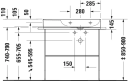 Duravit DuraSquare Møbelservant 800x470 mm, servant høyre, 1 blanderhull