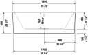 Duravit Happy D.2 Plus Frittstående Kar 1800x800 mm, med panel