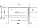 Duravit Durastyle Badekar for innbygging 1700x750x365 mm.