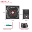 Speed-Link GRAVITY 2.1 Subwoofer System - Black - 2.1 kanaler - Svart