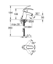 Grohe Eurosmart 1-greps servantbatteri Med kjedefeste. Krom