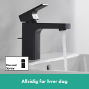 Hansgrohe Vernis Servantbatteri 100 Med bunnventil, Sort Matt