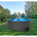 Swim & Fun Pool varmepumpe 4kW fungerer ned til - 5 °C og varmer opp til +40 °C