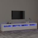  TV-benk med LED-lys hvit 240x35x40 cm