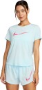 Nike One Swoosh Dri-FIT SS Tee Dame Glacier Blue/Aster Pink XS