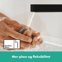 Hansgrohe Finoris Servantbatteri 260 Med bunnventil, Sort Matt