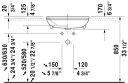 Duravit DuraStyle Servant, delvis nedf. 550x455 mm, 1 bl.hull, m/o.l, Hvit m/WG