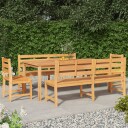 vidaXL Hagespisegruppe 5 deler heltre teak