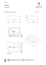 Bathlife Kraft Vegghengt Servant 450x350x130 mm, Hvit