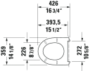 Duravit No. 1 Compact Sete Med myktlukkende hengsler, Hvit