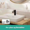 Hansgrohe Vernis Servantbatteri 100 Uten bunnventil, Sort Matt