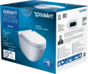 Duravit Starck 3 Vegghengt Toalettpakke u/skyllekant, m/myktluk. sete/lokk, WG