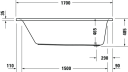 Duravit D-Neo Badekar for innbygging 1700x750 mm, Hvit