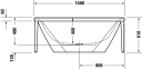 Duravit Xviu Frittstående Badekar 1600x800 mm, med stativ