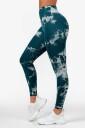 FAMME - Dark Green Tie Dye Scrunch Leggings - XS