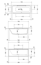 Duravit Durastyle Badekar for innbygging 1700x700 mm, Ryggstøtte venstre