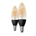 Philips Hue White Ambiance E14 filament stearinlyspære, 2-pack