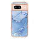 Google Pixel 8a Marble Pattern Electroplated IMD TPU-deksel Blå