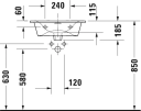 Duravit Viu Møbelservant 530x430 mm, uten blanderhull