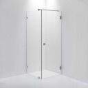 INR Iconic Nordic Rooms Dusjhjørne ARC 13 Original Brushed Stainless / 90x80cm Klart Glass