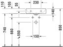 Duravit DuraSquare Servant 450x350 mm, uten blanderhull