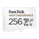 SanDisk High Endurance - Flashminnekort (microSDXC til SD-adapter inkludert) - 256 GB - Video Class V30 / UHS-I U3 / Class10 - microSDXC UHS-I