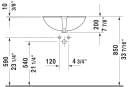 Duravit Santosa Underlimt servant 510x375 mm, u/bl.hull, m/overløp, Hvit