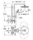 Grohe Vitalio Start Dusjsystem Ø250 mm, Med termostat, Sort Matt