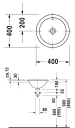 Duravit Architec Servant for nedfelling Ø400, uten blanderhull, Wondergliss