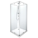 Porsgrund Showerama 10-5 Comfort 90x90 cm, alu matt profil, frostet glass