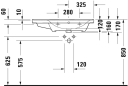 Duravit D-Neo servant, 80x48 cm, høyre, hvit