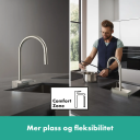 Hansgrohe Aquno Select Kjøkkenbatteri Med uttrekkbar dusj, 3jet, Børstet Stål