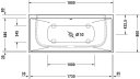 Duravit DuraSquare Badekar med panel 1800x800 mm, Mot én vegg