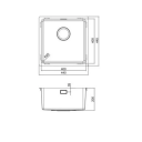 Nordic Tech Zirkon Kjøkkenvask 440x440 mm, Rustfritt Stål