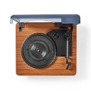 Platespiller Med Høyttaler Spiller 334578 Rpm Inkl Bluetooth Brun Og Sort Nedis