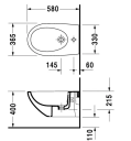 Duravit Architec Vegghengt bidé 365x580 mm.