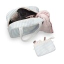 Karen Denmark 2 pcs Cosmetic bag with handle Blue/white stripes