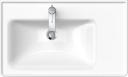 Duravit D-Neo servant, 80x48 cm, venstre, hvit