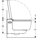 Geberit AquaClean Mera Classic Dusjtoal. Vegghengt med spyling og luft, Hvit/Krom