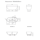 Bathlife Klok Frittstående badekar 1800x840 mm, Akryl, Sort