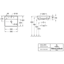 V&B Collaro Vegghengt servant 550x440 mm, u/bl.h, u/o.l, Stone White