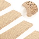 vidaXL Selvklebende trappematter sisal-utseende 15 stk 65x25 cm beige