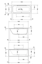 Duravit Durastyle Badekar for innbygging 1600x700 mm, Ryggstøtte venstre