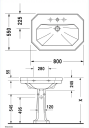 Duravit Serie 1930 Servant 800x550 mm, 1 blanderhull, Wondergliss