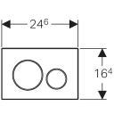 Geberit Sigma20 Betjeningsplate Hvit/Mattkrom/Mattkrom