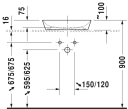 Duravit Cap Cod Toppmontert servant 500x405 mm, u/blanderhull.