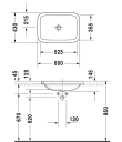 Duravit Durastyle Servant for nedfelling 600x430 mm. u/overløp