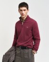 Bomullsgenser med half-zip WINE RED L