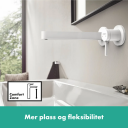 Hansgrohe Finoris 2-hulls Servantbatteri For innbygning, 22,8 cm tut, Hvit Matt